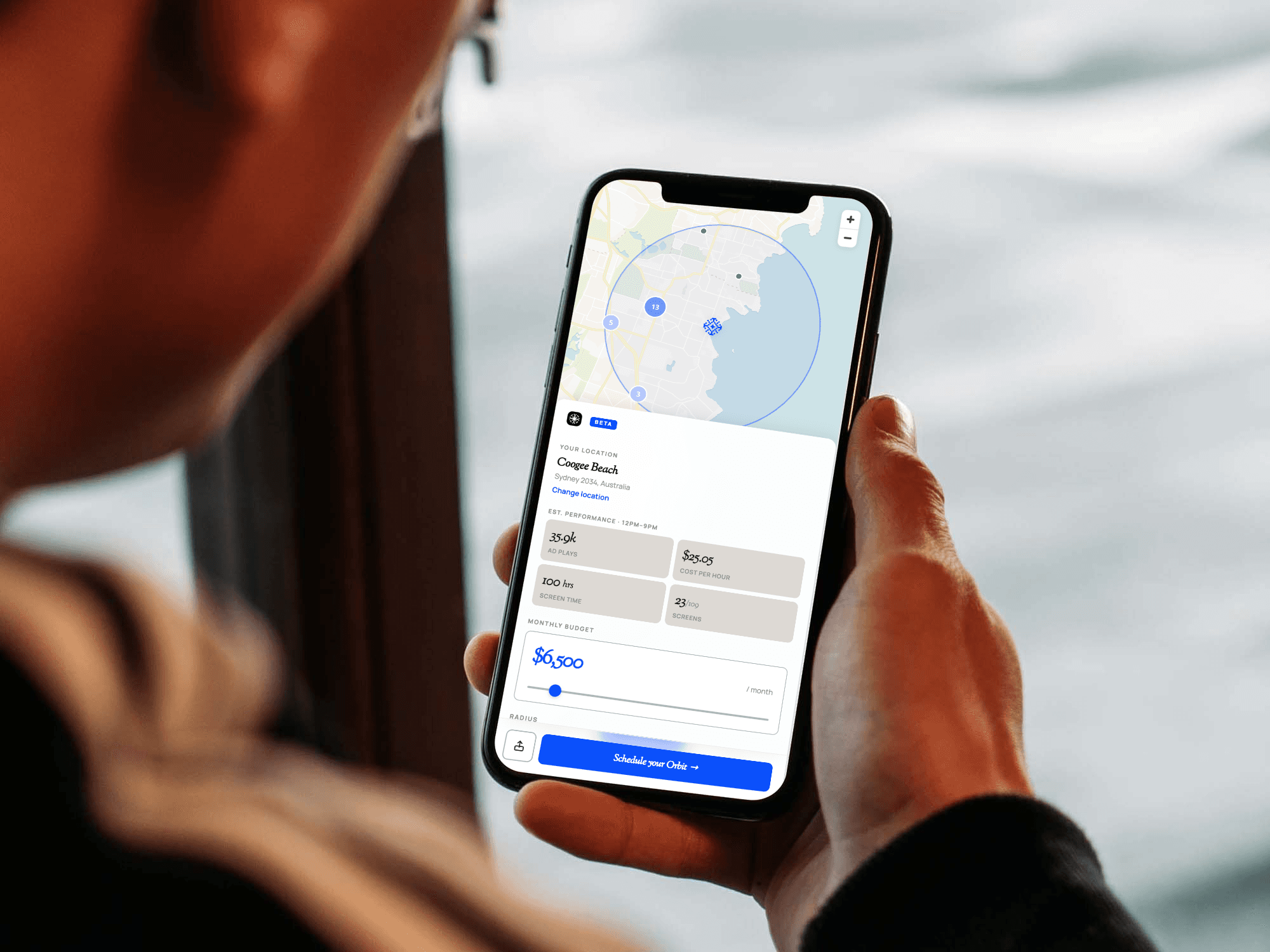Orbit mobile interface for managing hyperlocal DOOH campaigns